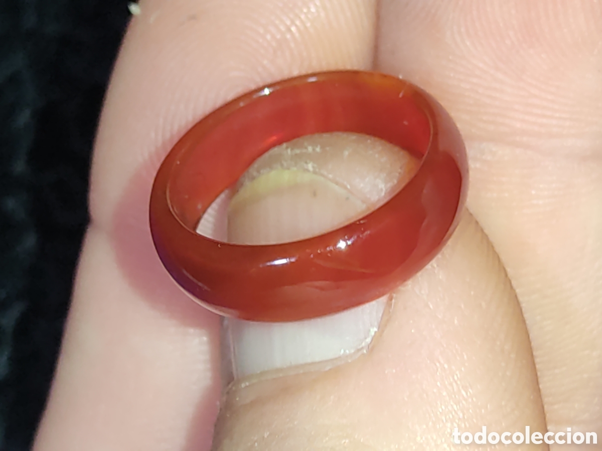 Joyeria: Anillo de jade marr&oacute;n.Vintage. - Foto 5