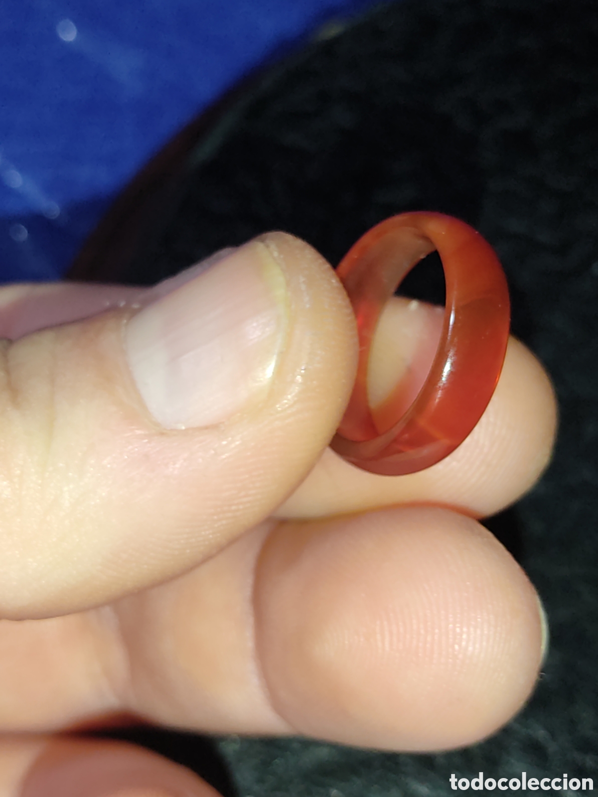 Joyeria: Anillo de jade marr&oacute;n.Vintage. - Foto 6
