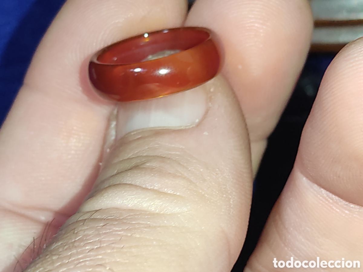 Joyeria: Anillo de jade marr&oacute;n.Vintage. - Foto 1