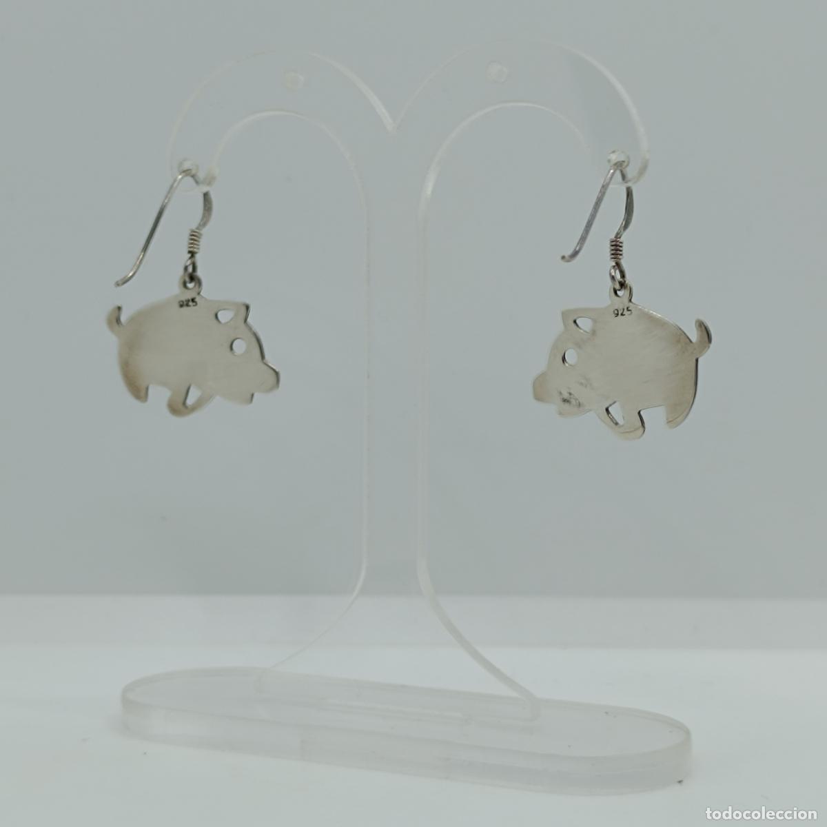 Joyeria: Simp&aacute;ticos pendientes de cerditos en plata de primera ley 925. - Foto 4