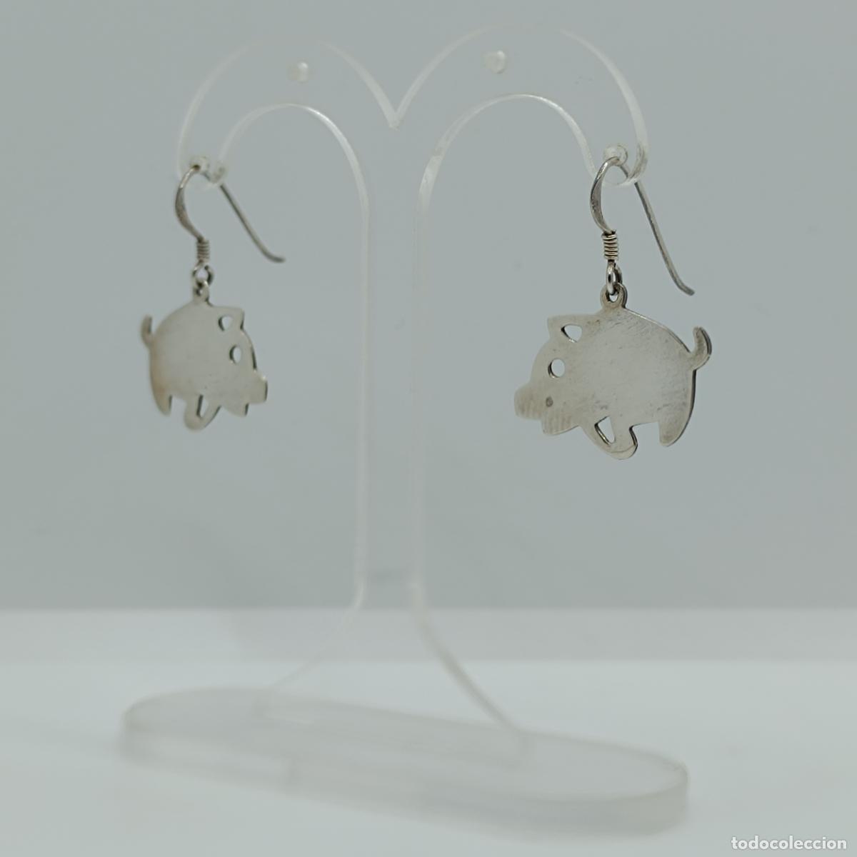 Joyeria: Simp&aacute;ticos pendientes de cerditos en plata de primera ley 925. - Foto 7
