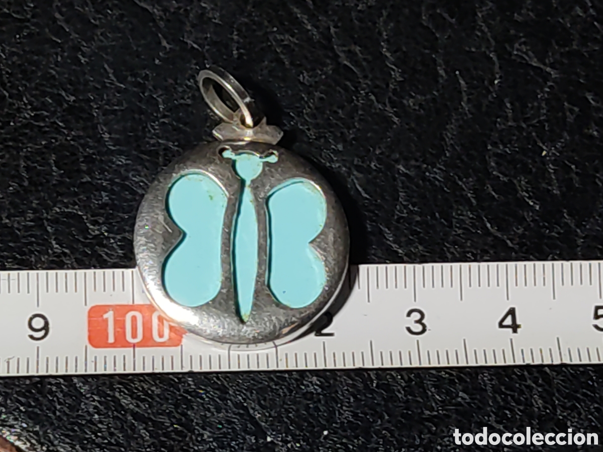 Joyeria: Colgante mariposa de plata 925 y turquesa. - Foto 2