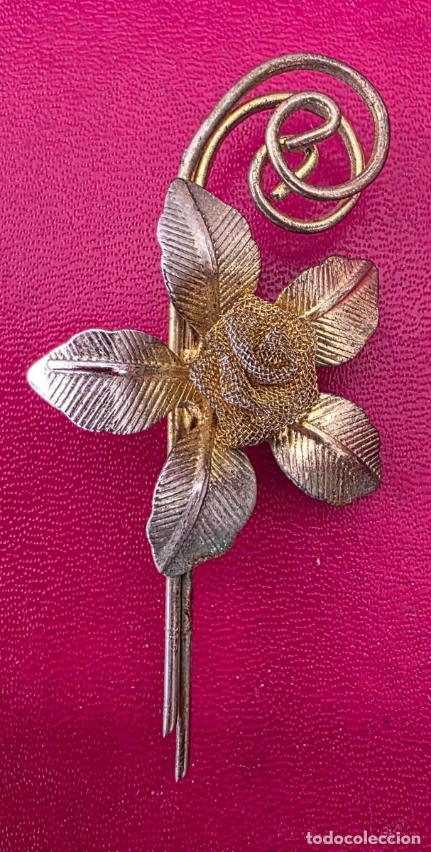 Joyeria: Broche hoja dorada texturada &ndash; Estilo vintage - Foto 1