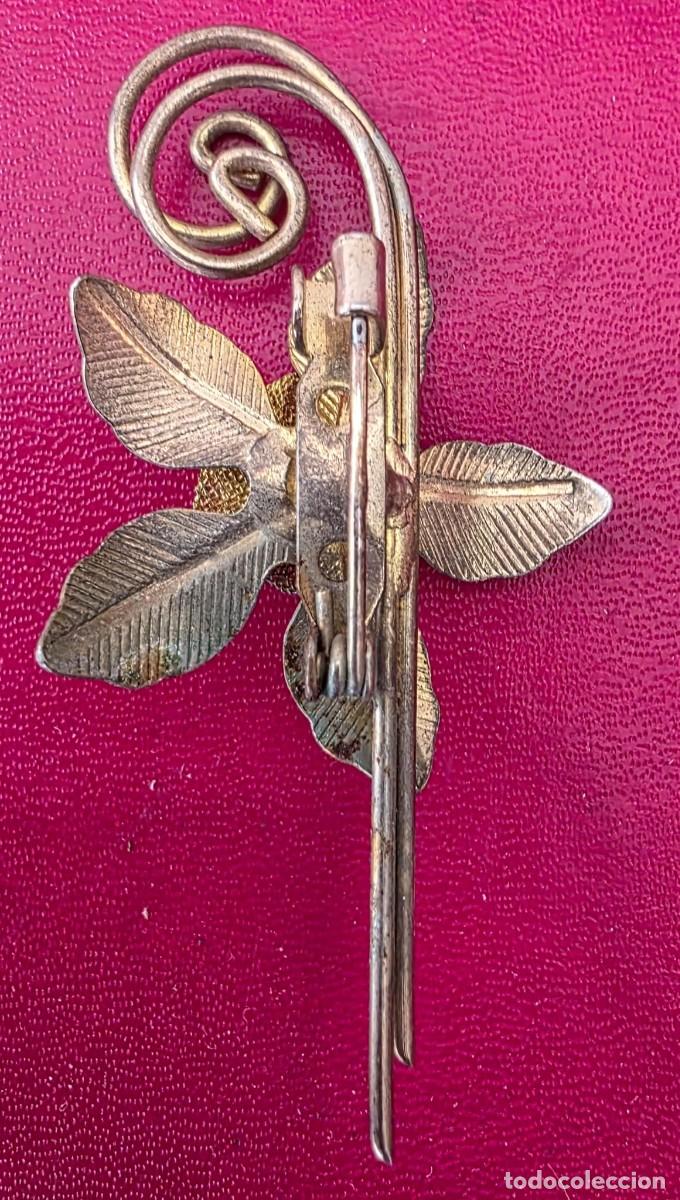 Joyeria: Broche hoja dorada texturada &ndash; Estilo vintage - Foto 3
