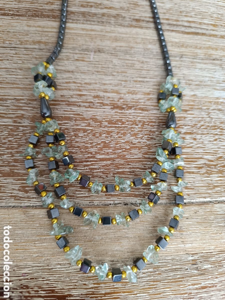 Joyeria: Collar piedras gris y verde - Foto 1