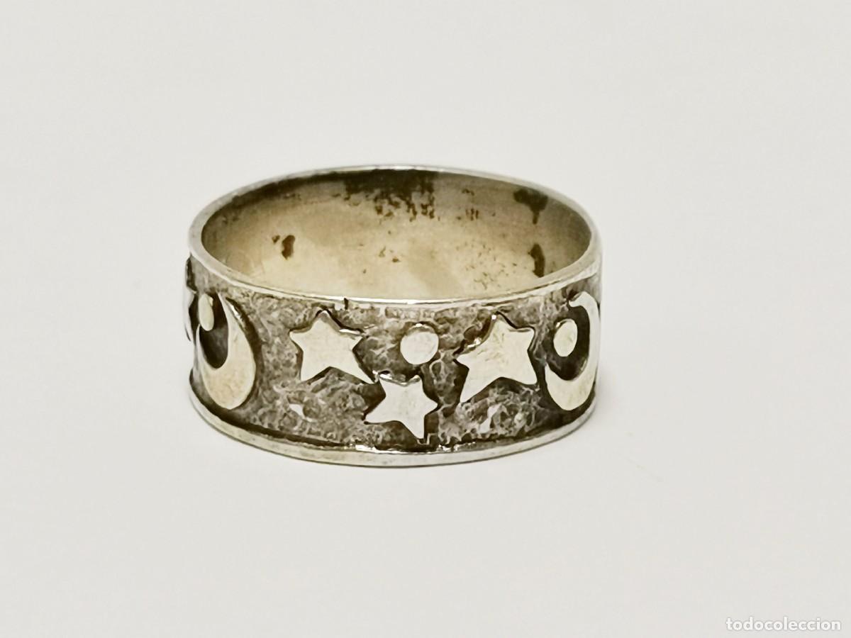 Joyeria: anillo vintage de plata de ley con relieves - Foto 1