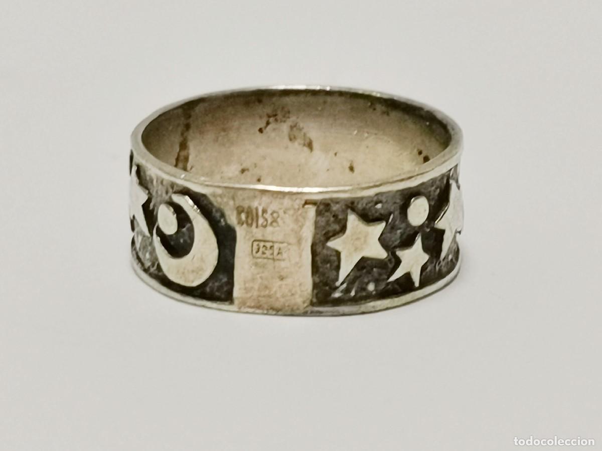 Joyeria: anillo vintage de plata de ley con relieves - Foto 2