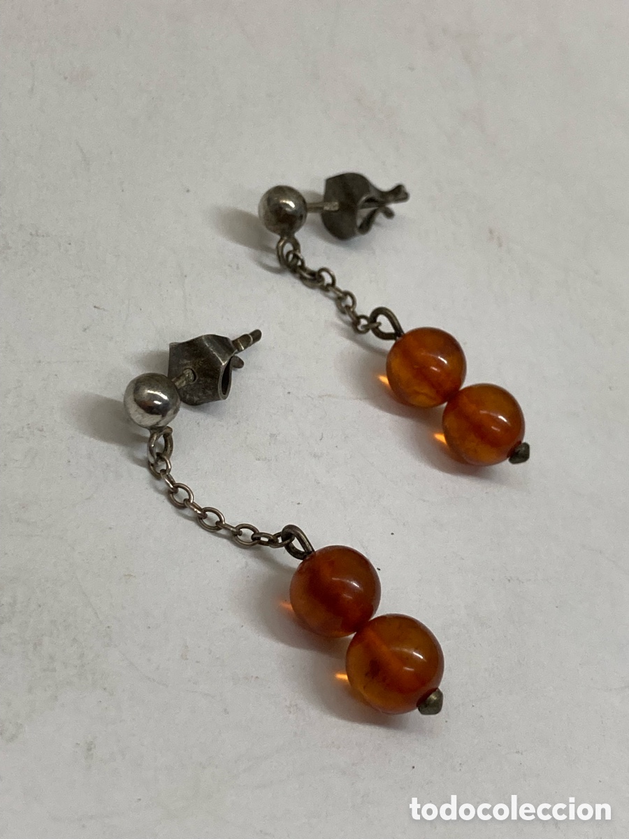 Joyeria: Pendientes de plata y smbar P339 - Foto 1