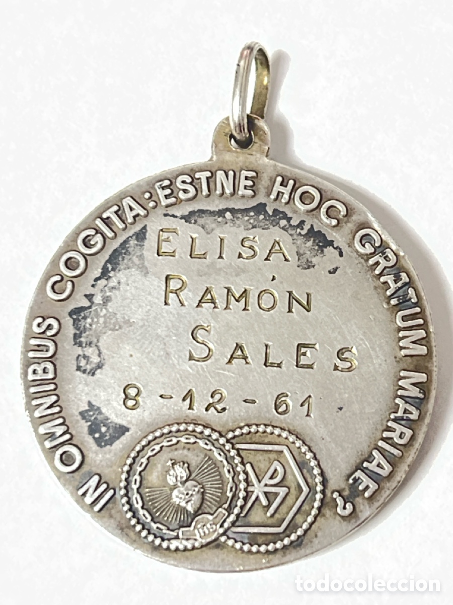 Joyeria: Medalla de plata religiosa /C461 - Foto 2