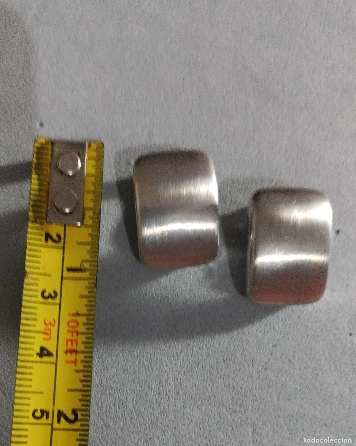 Joyeria: Pendientes plateados, cierre de clip. - Foto 3