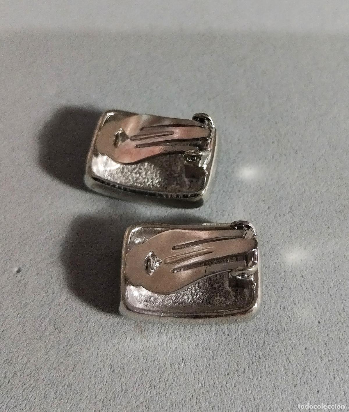 Joyeria: Pendientes plateados, cierre de clip. - Foto 4