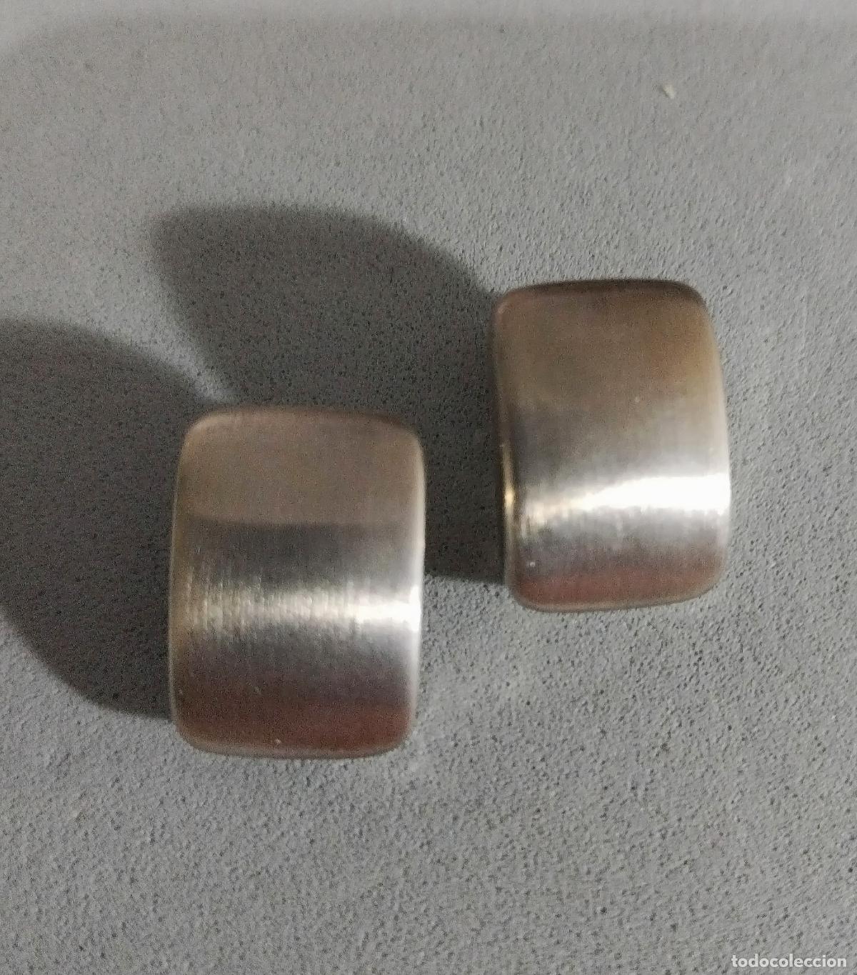 Joyeria: Pendientes plateados, cierre de clip. - Foto 1