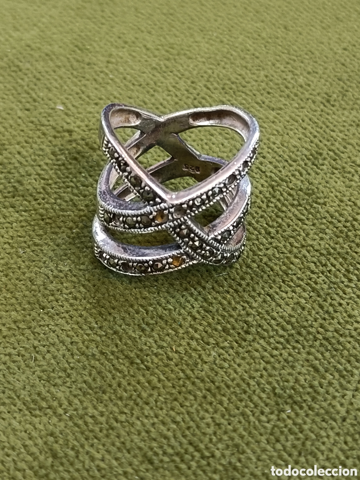 Joyeria: ANTIGUO ANILLO ELABORADO EN PLATA 925 CON MARQUESITAS - Foto 3
