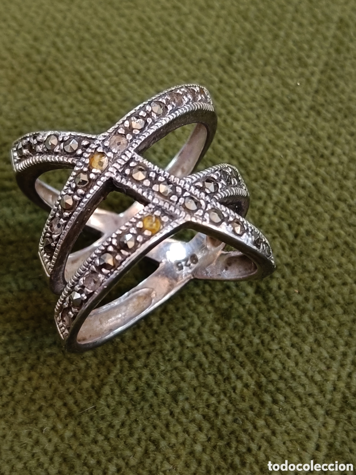 Joyeria: ANTIGUO ANILLO ELABORADO EN PLATA 925 CON MARQUESITAS - Foto 1