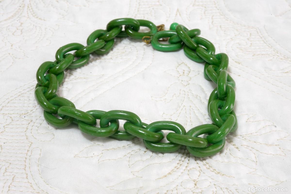 Joyeria: GARGANTILLA VINTAGE, ANCHA CADENA VERDE - Foto 1