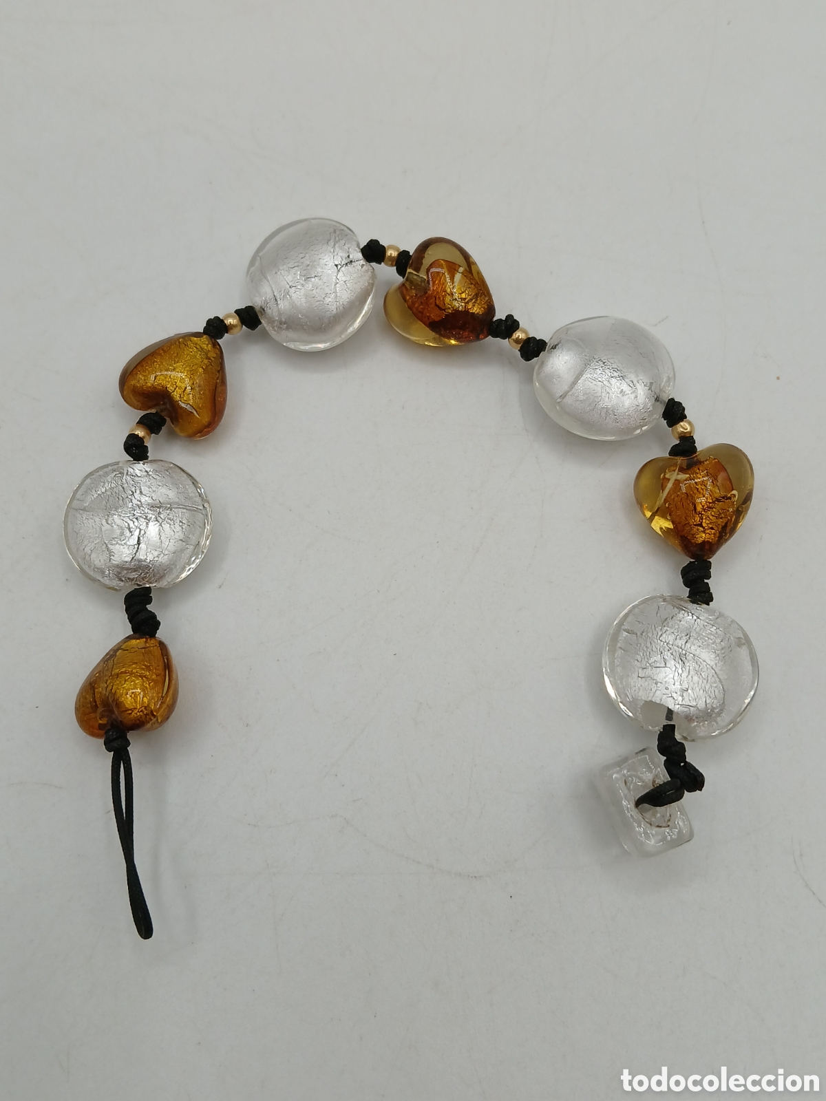 Joyeria: Pulsera cristal de Murano y algod&oacute;n - Foto 2