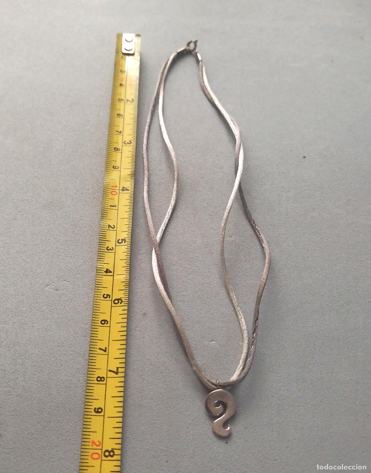 Joyeria: Colgante, collar plata de ley contrastada con cord&oacute;n. - Foto 2
