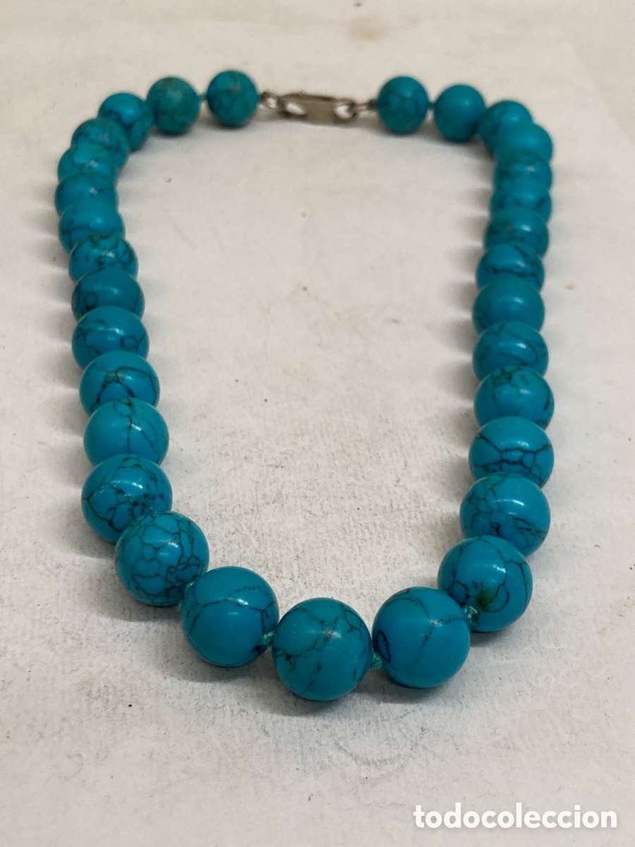 Joyeria: Collar de turquesa con cierre de plata /Coll16 - Foto 1