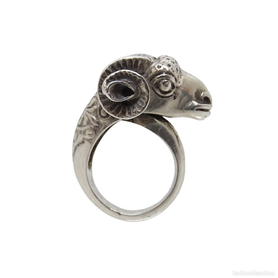 Joyeria: Anillo &ldquo;Cabeza de carnero&rdquo;, Plata 925, 60&rsquo;s - Foto 1