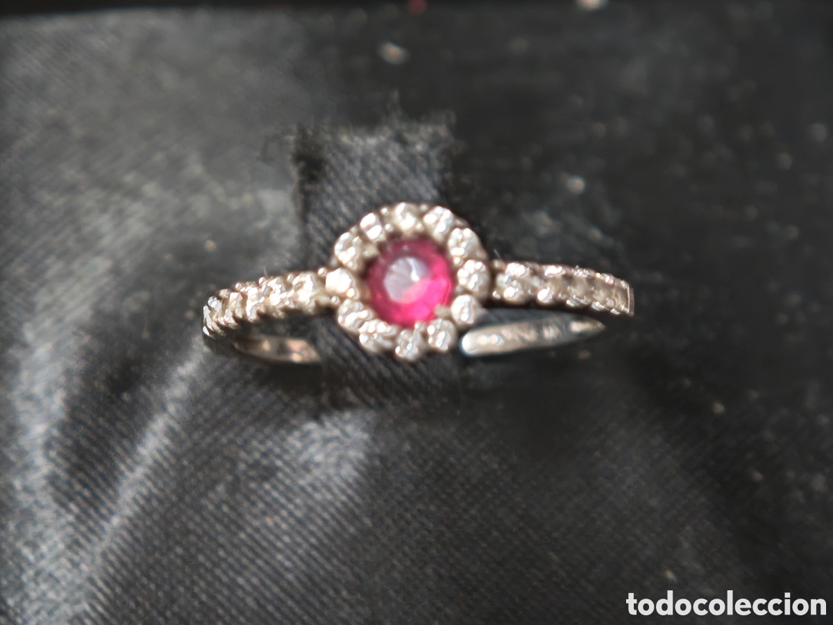 Joyeria: Anillo plata de ley piedra roja circonitas - Foto 2