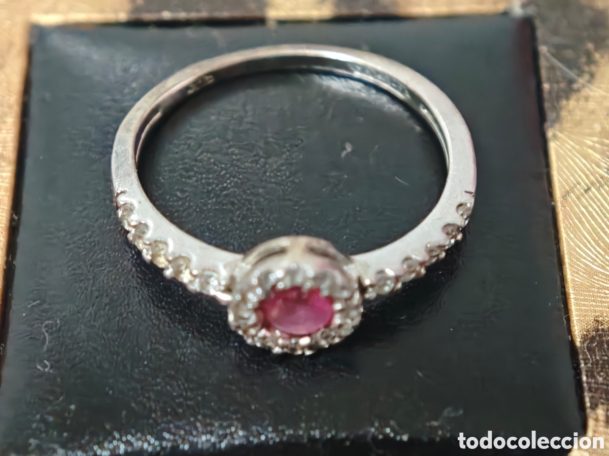 Joyeria: Anillo plata de ley piedra roja circonitas - Foto 6