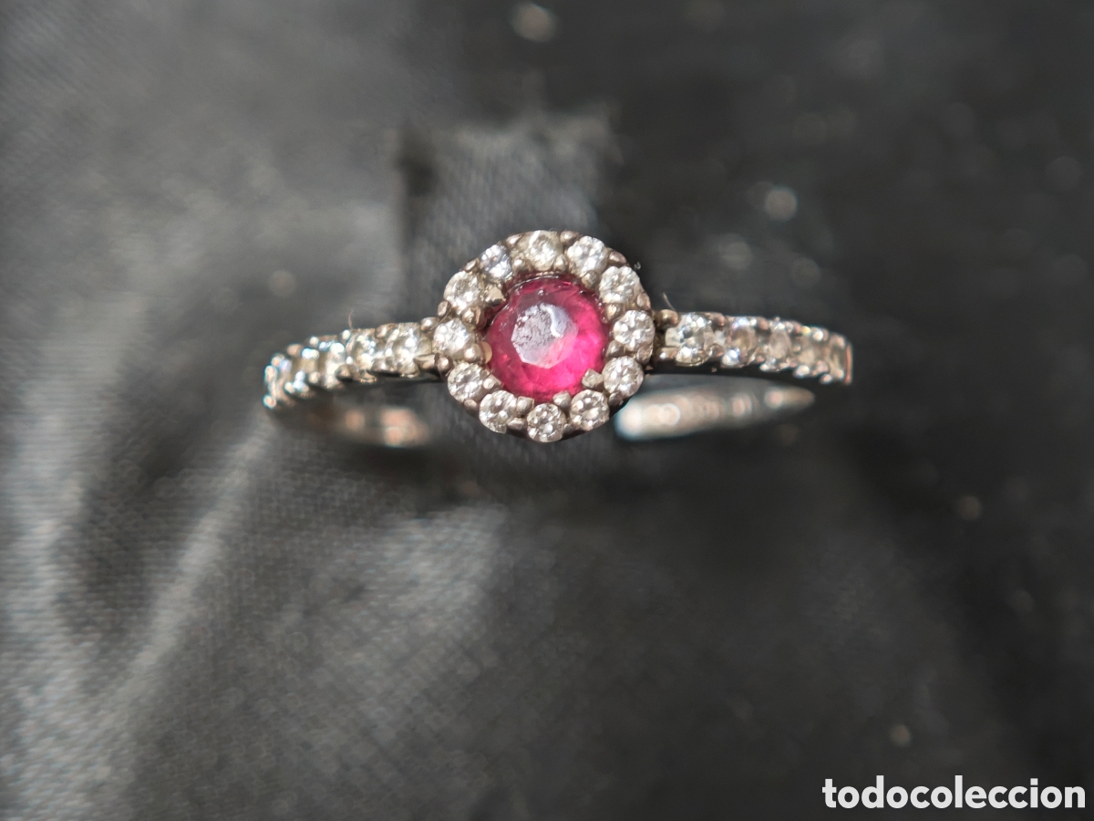 Joyeria: Anillo plata de ley piedra roja circonitas - Foto 1