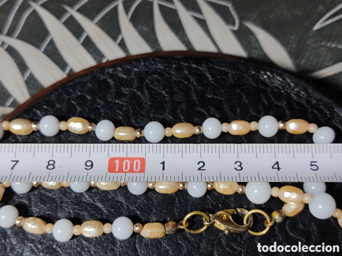 Joyeria: Collar de n&aacute;car y perlas de r&iacute;o.Vintage. - Foto 5