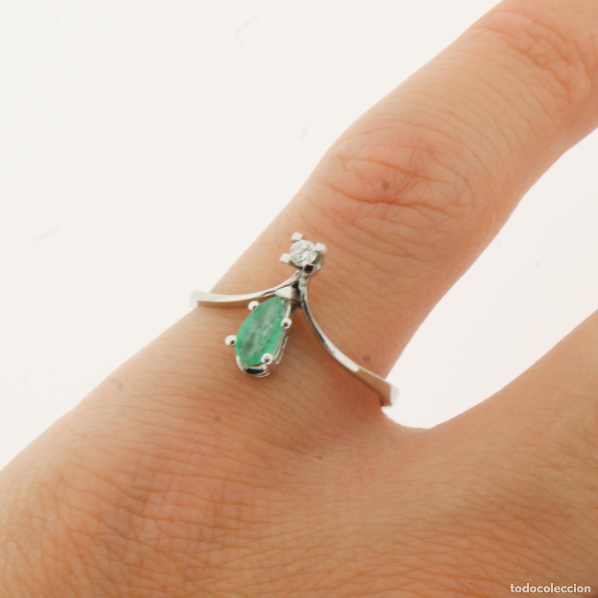 Joyeria: Anillo oro blanco con diamante y esmeralda - Foto 3
