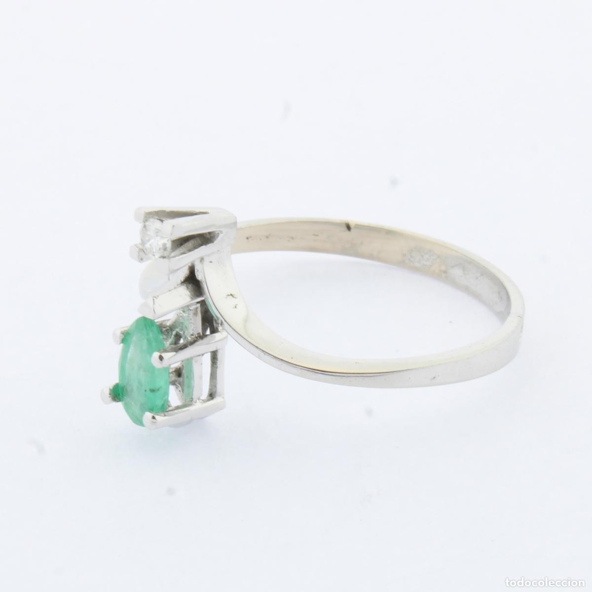 Joyeria: Anillo oro blanco con diamante y esmeralda - Foto 4
