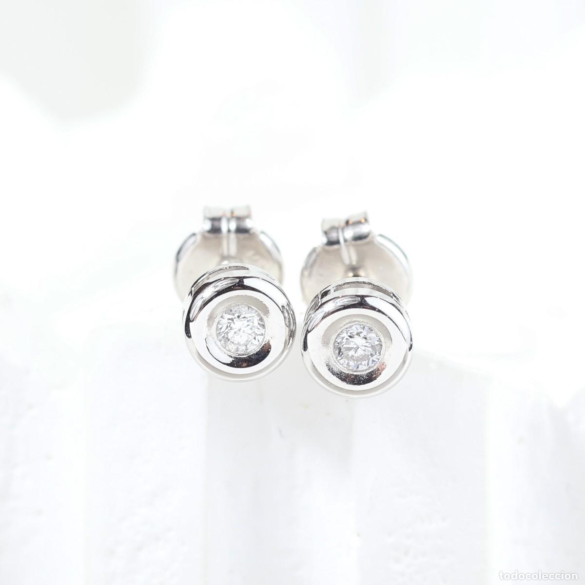 Joyeria: Pendientes oro blanco con diamante - Foto 1