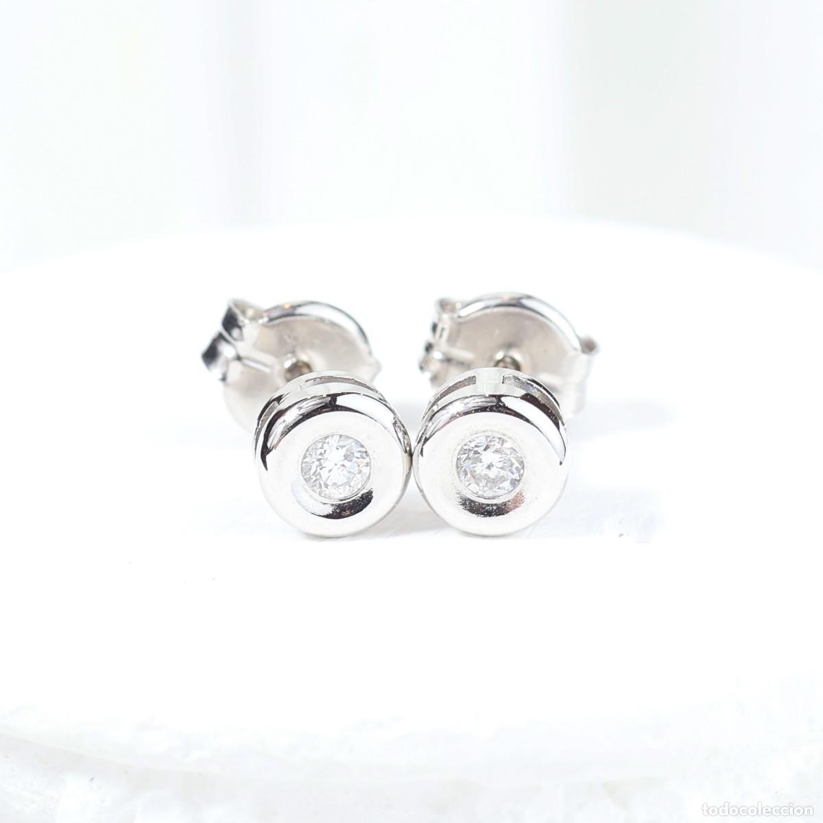 Joyeria: Pendientes oro blanco con diamante - Foto 2