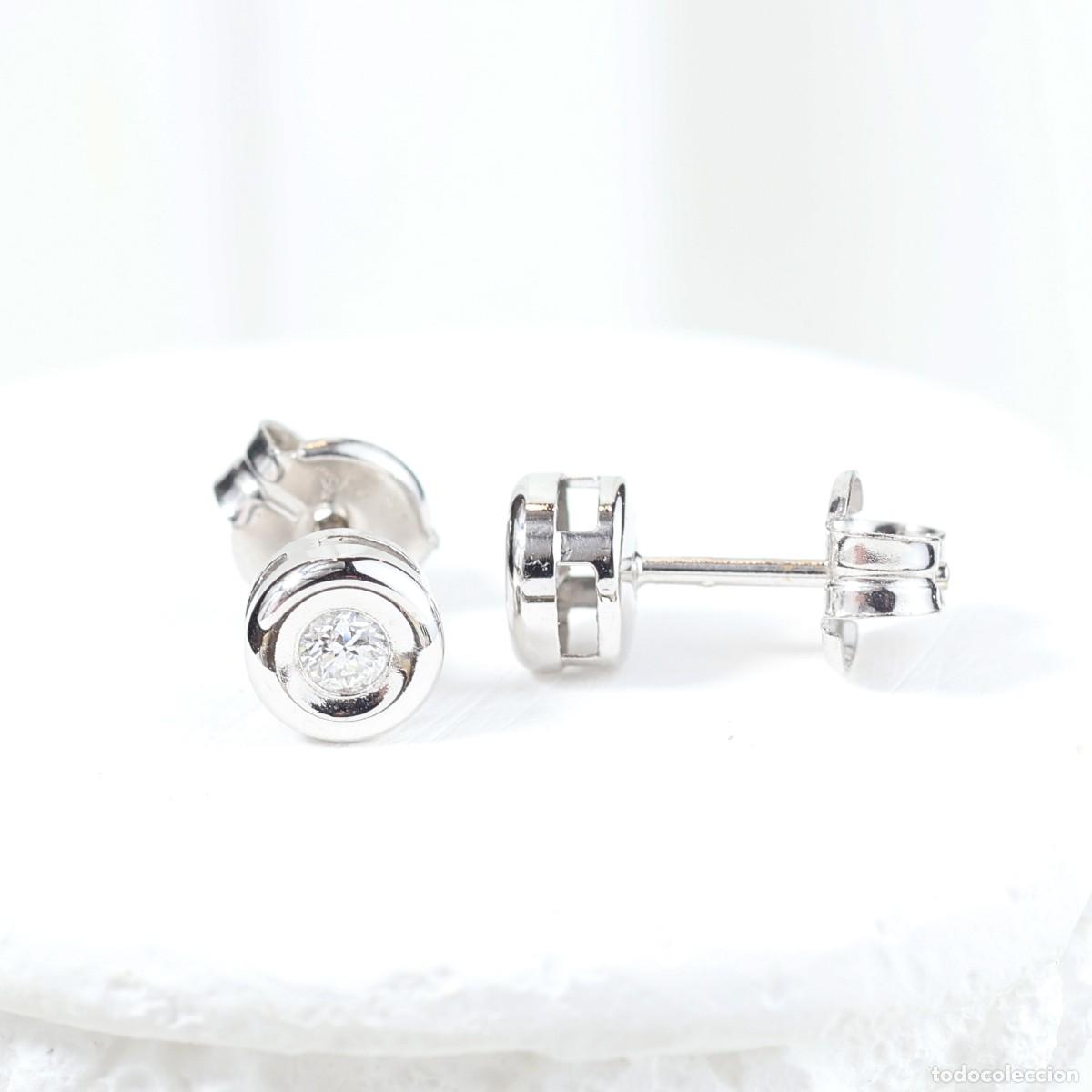 Joyeria: Pendientes oro blanco con diamante - Foto 3