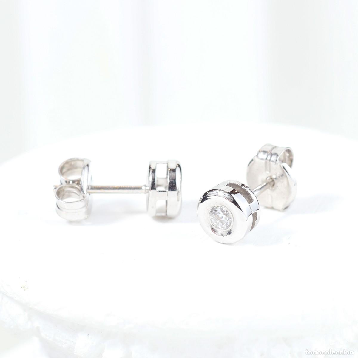Joyeria: Pendientes oro blanco con diamante - Foto 6