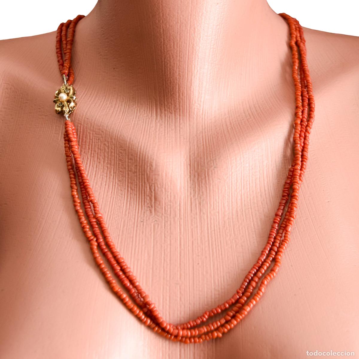 Joyeria: Collar de coral con cierre de plata - Foto 1