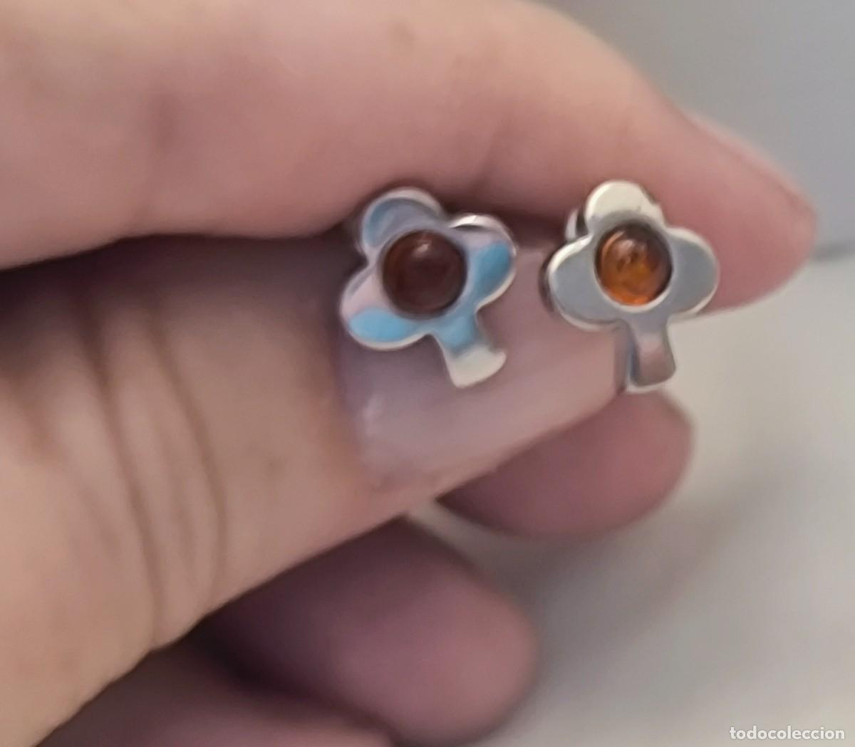 Joyeria: Vendo pendientes nuevos de plata y &aacute;mbar con forma de flor - Foto 5