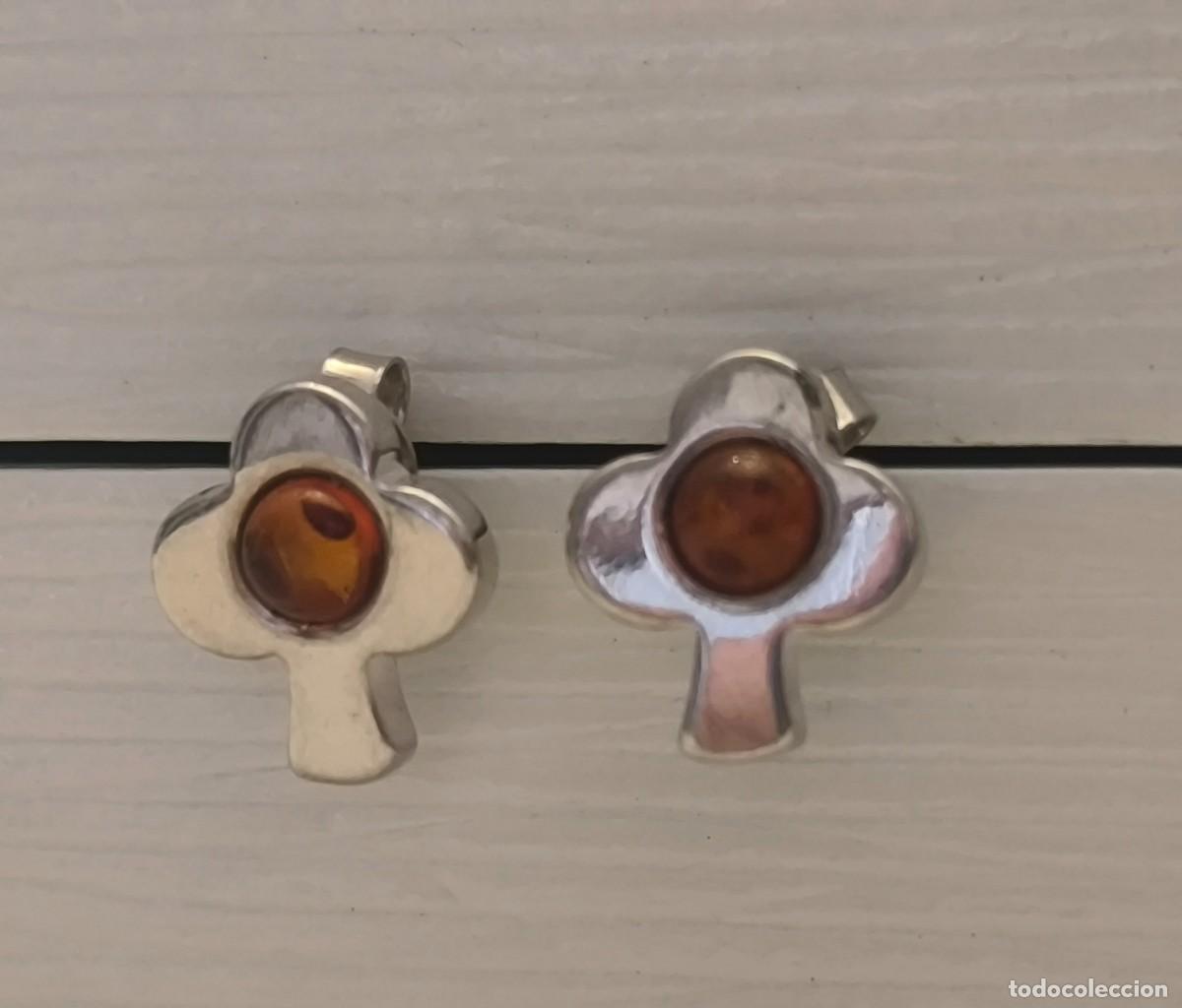Joyeria: Vendo pendientes nuevos de plata y &aacute;mbar con forma de flor - Foto 7