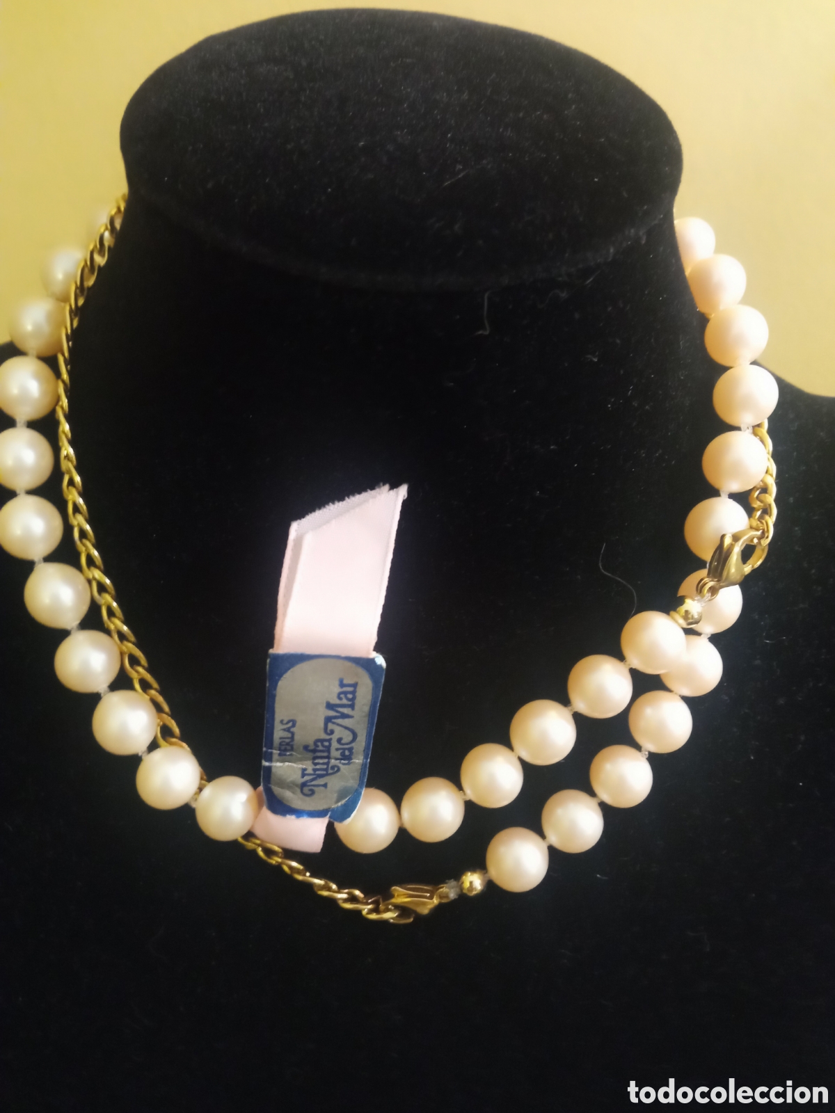 Joyeria: Collar, perlas de Ninfa del Mar, cadena dorada - Foto 1