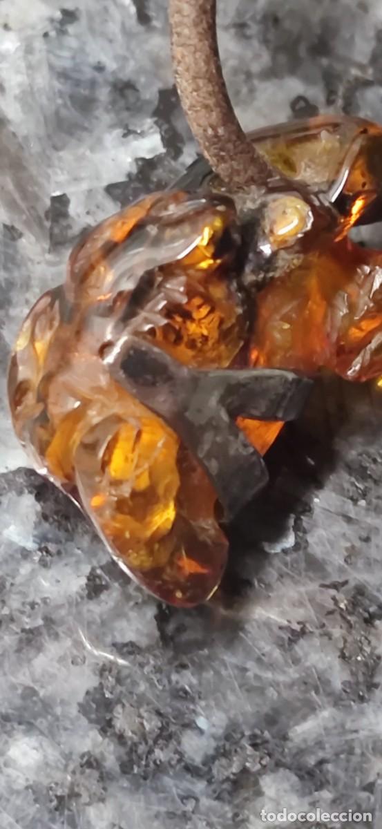 Joyeria: &Aacute;mbar. Colgante con correa de cuero. - Foto 2