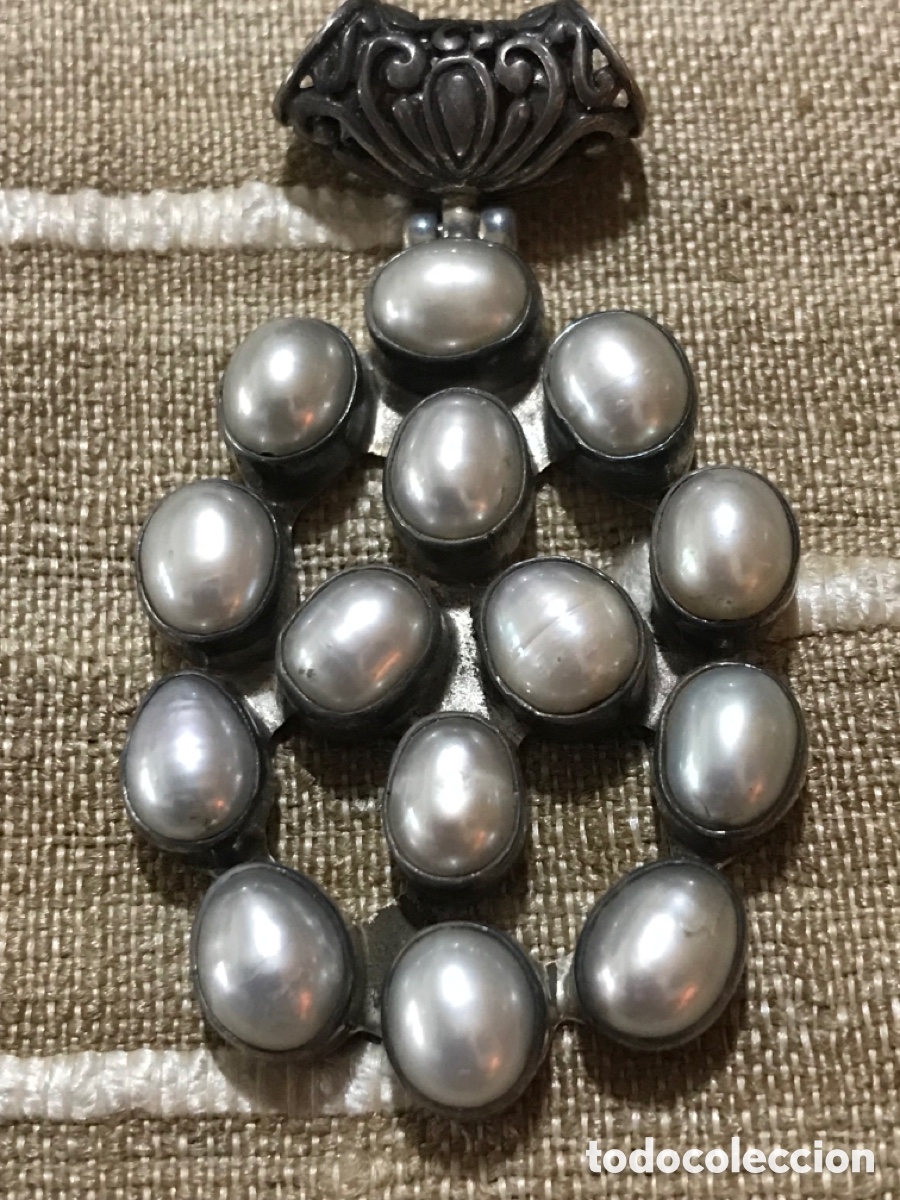 Joyeria: Colgante vintage, plata y Perlas - Foto 1