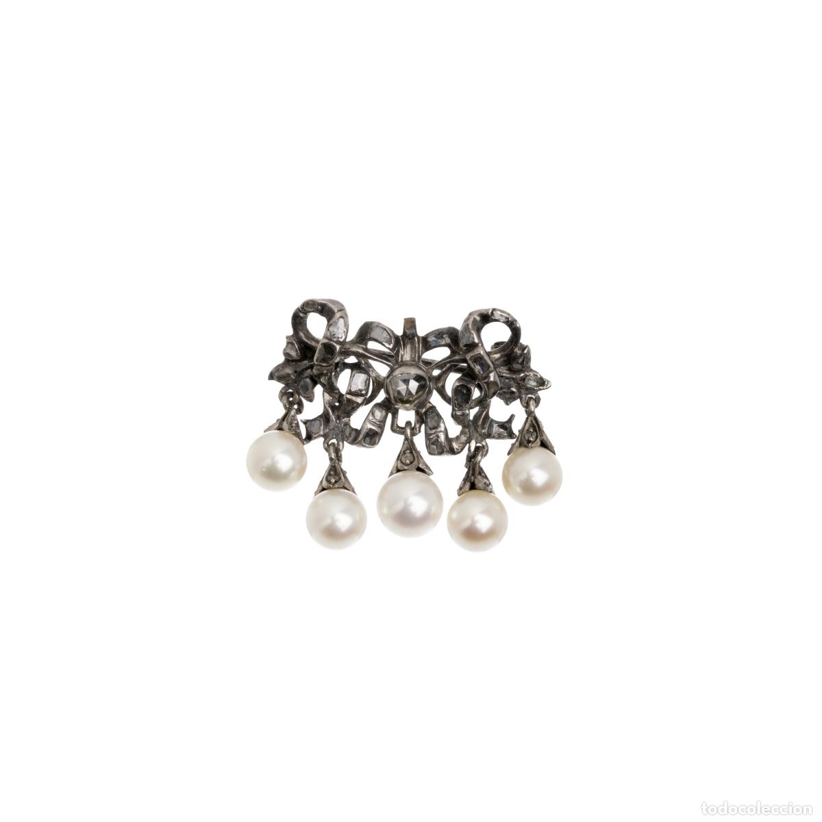 Joyeria: BROCHE DE PLATA, DIAMANTES Y PERLAS - Foto 1