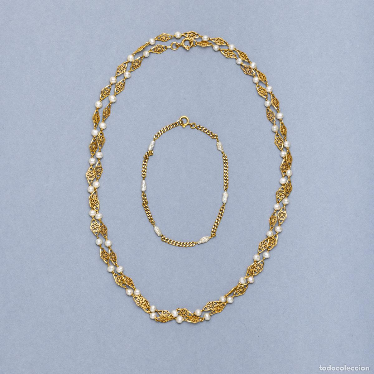 Joyeria: PULSERA Y COLLAR DE ORO Y PERLA - Foto 1