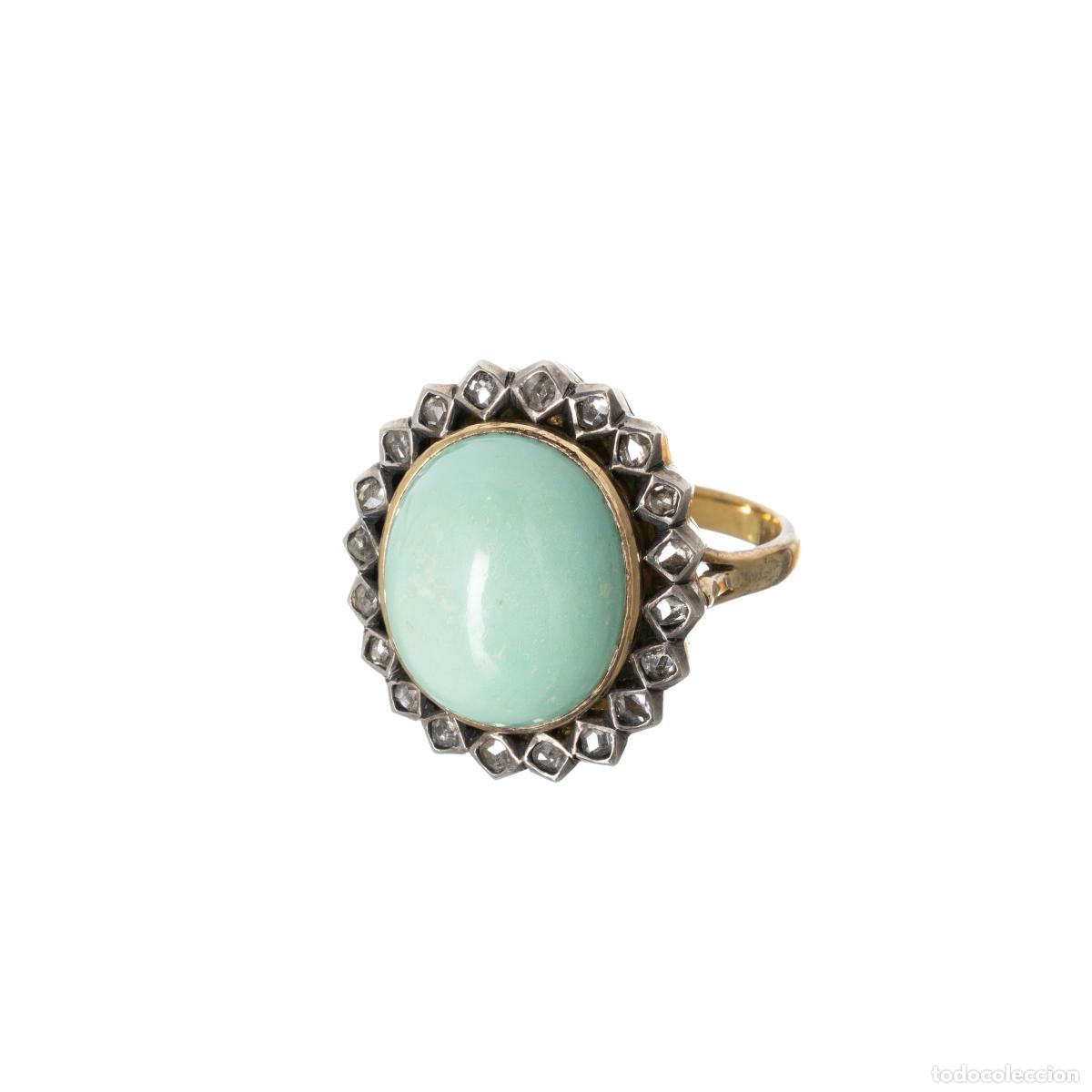 Joyeria: ANILLO DE PLATA Y ORO CON TURQUESA Y DIAMANTES - Foto 1