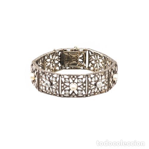 Joyeria: PULSERA DE ORO DE 19K, CON DIAMANTES Y PERLAS - Foto 1