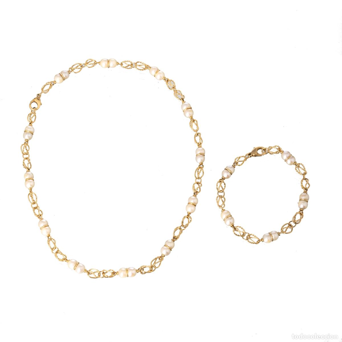 Joyeria: COLLAR Y PULSERA DE ORO Y PERLA - Foto 1