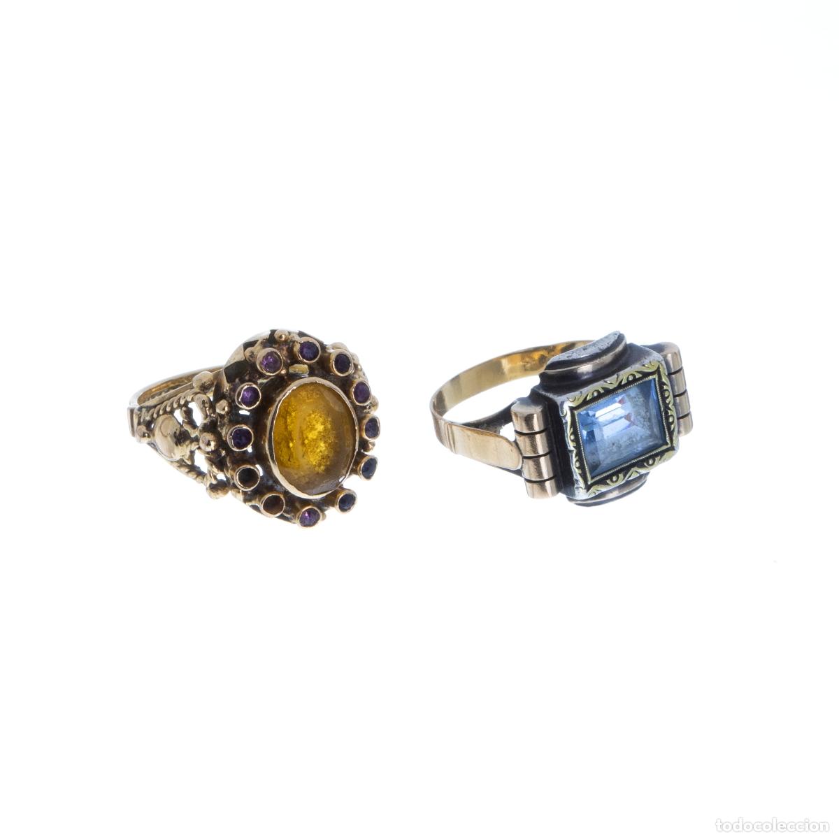 Joyeria: DOS ANILLOS DE ORO CON PIEDRAS - Foto 1