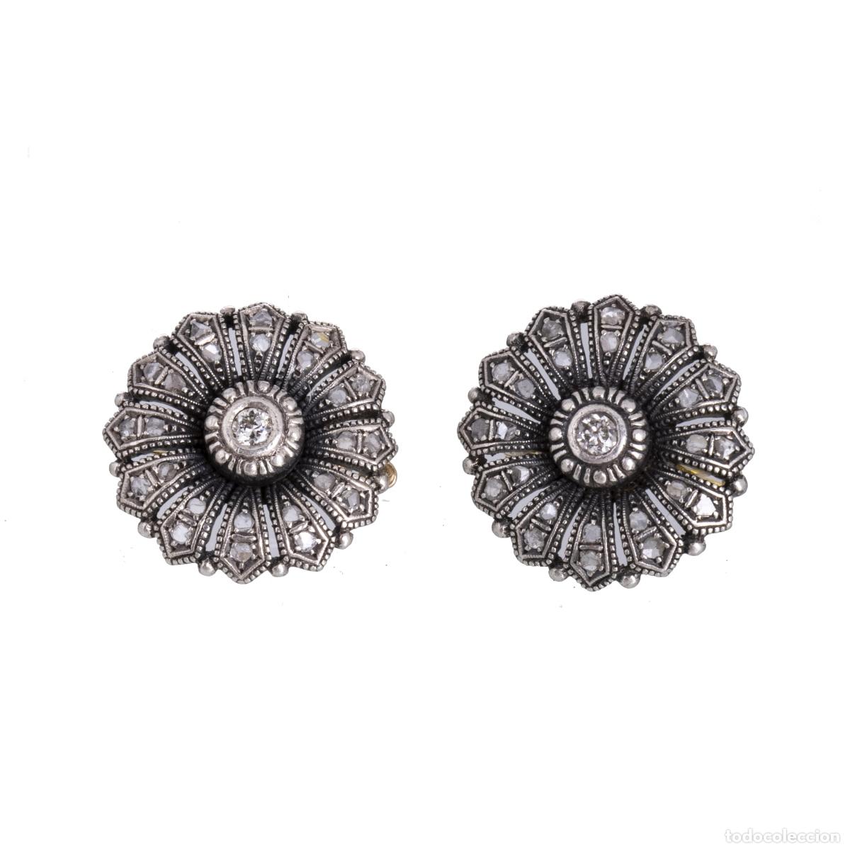 Joyeria: PAR DE PENDIENTES DE PLATA Y ORO - Foto 1