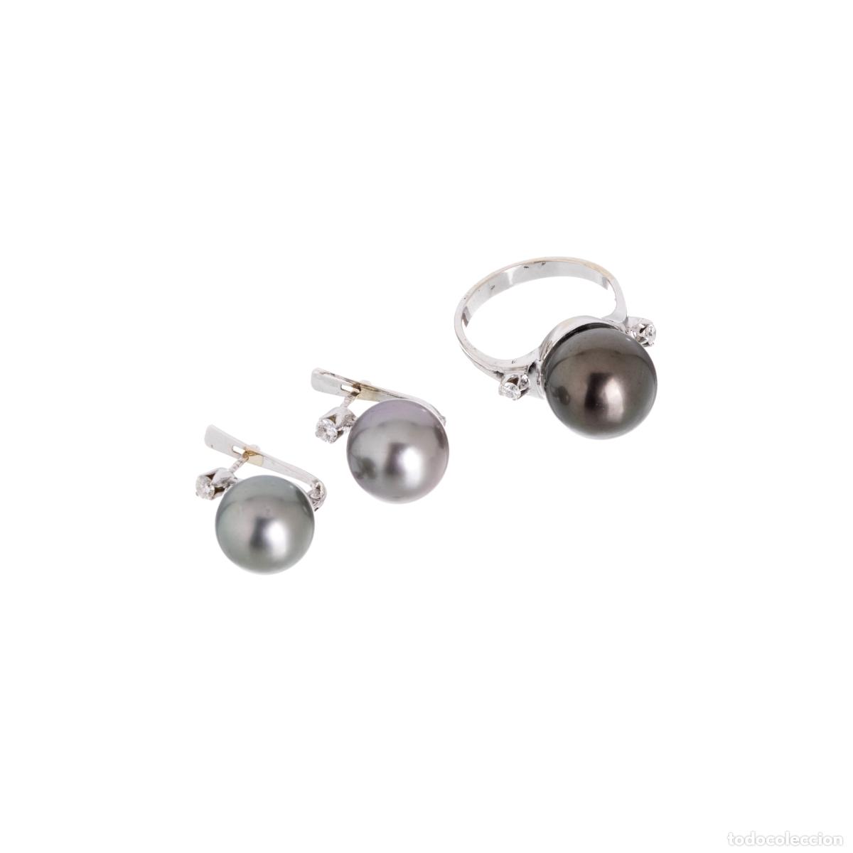 Joyeria: ANILLO Y PAR DE PENDIENTES EN ORO, PERLAS Y DIAMANTES - Foto 1