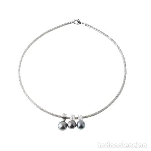 Joyeria: COLLAR Y PENDIENTES DE ORO CON PERLAS Y DIAMANTES - Foto 1