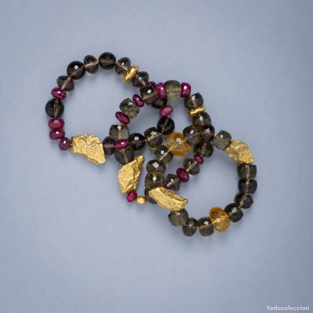 Joyeria: TRES PULSERAS DE ORO Y PIEDRA - Foto 1