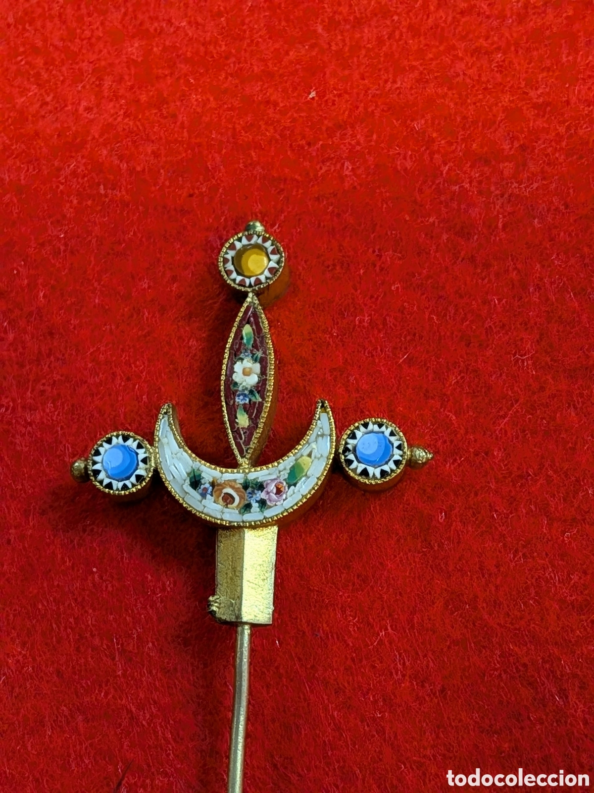 Joyeria: alfiler antiguo, con incrustaciones en micromosaico. REF-2937 - Foto 2